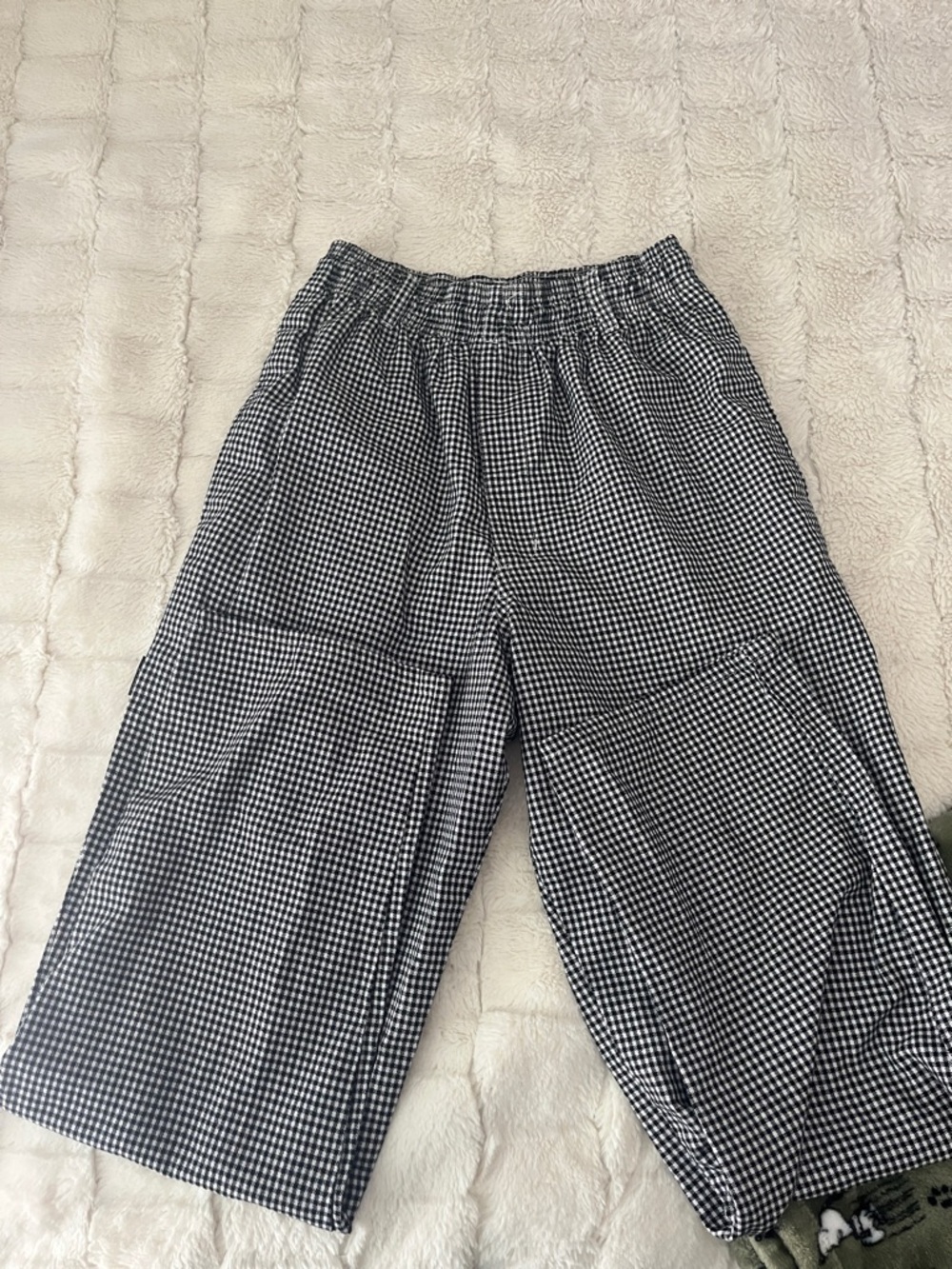 Women’s Black & White Gingham Wide-Leg Pants